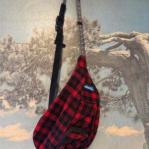 KAVU Red & Black Plaid Sling Bag